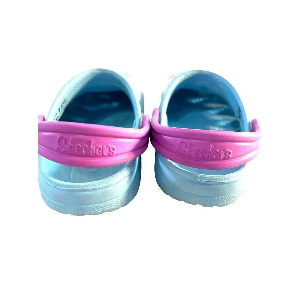 Skechers Girls Lighted Croc Type Shoes Blue Multicolor Size